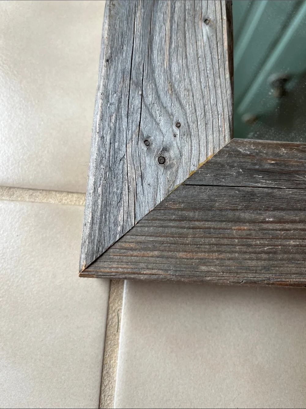 Rustic Reclaimed Wood Framed Mirror - Weathered Gray